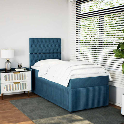 Boxspringbett Mit Matratze Samt Blau