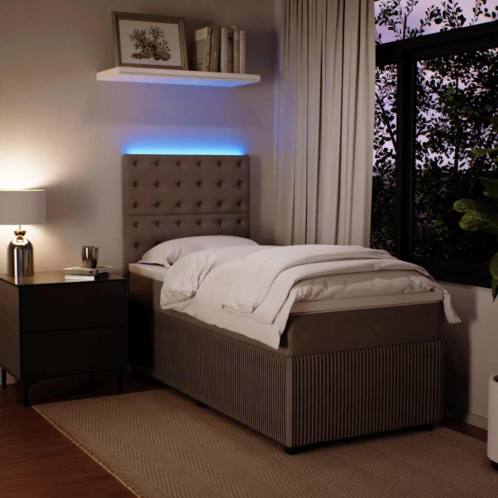Boxspringbett Mit Matratze Samt Hellgrau