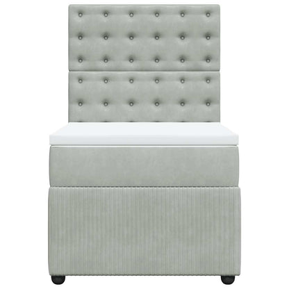 Boxspringbett Mit Matratze Samt Hellgrau