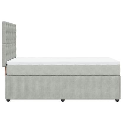 Boxspringbett Mit Matratze Samt Hellgrau