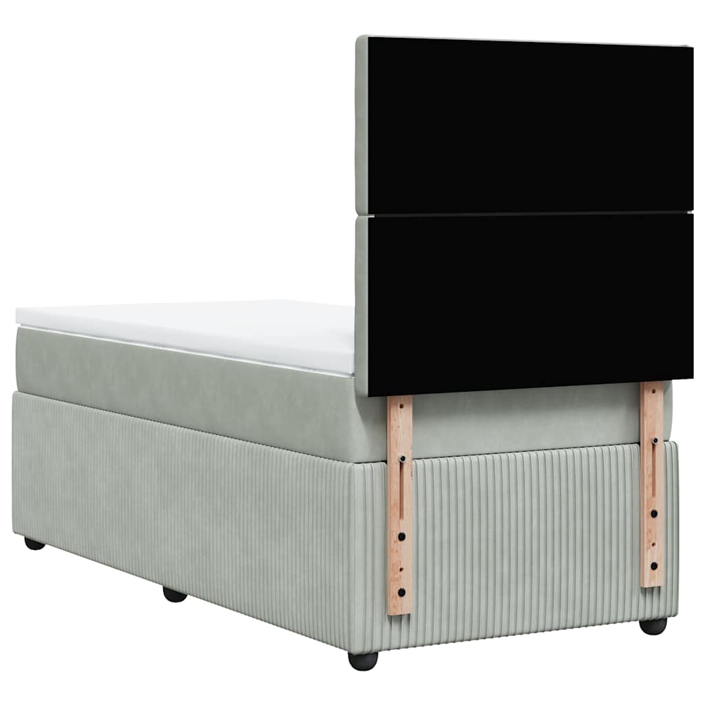 Boxspringbett Mit Matratze Samt Hellgrau
