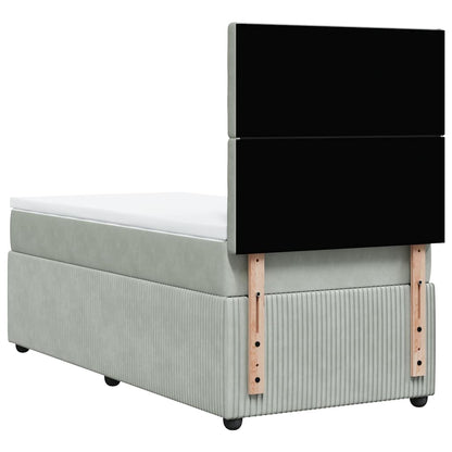 Boxspringbett Mit Matratze Samt Hellgrau