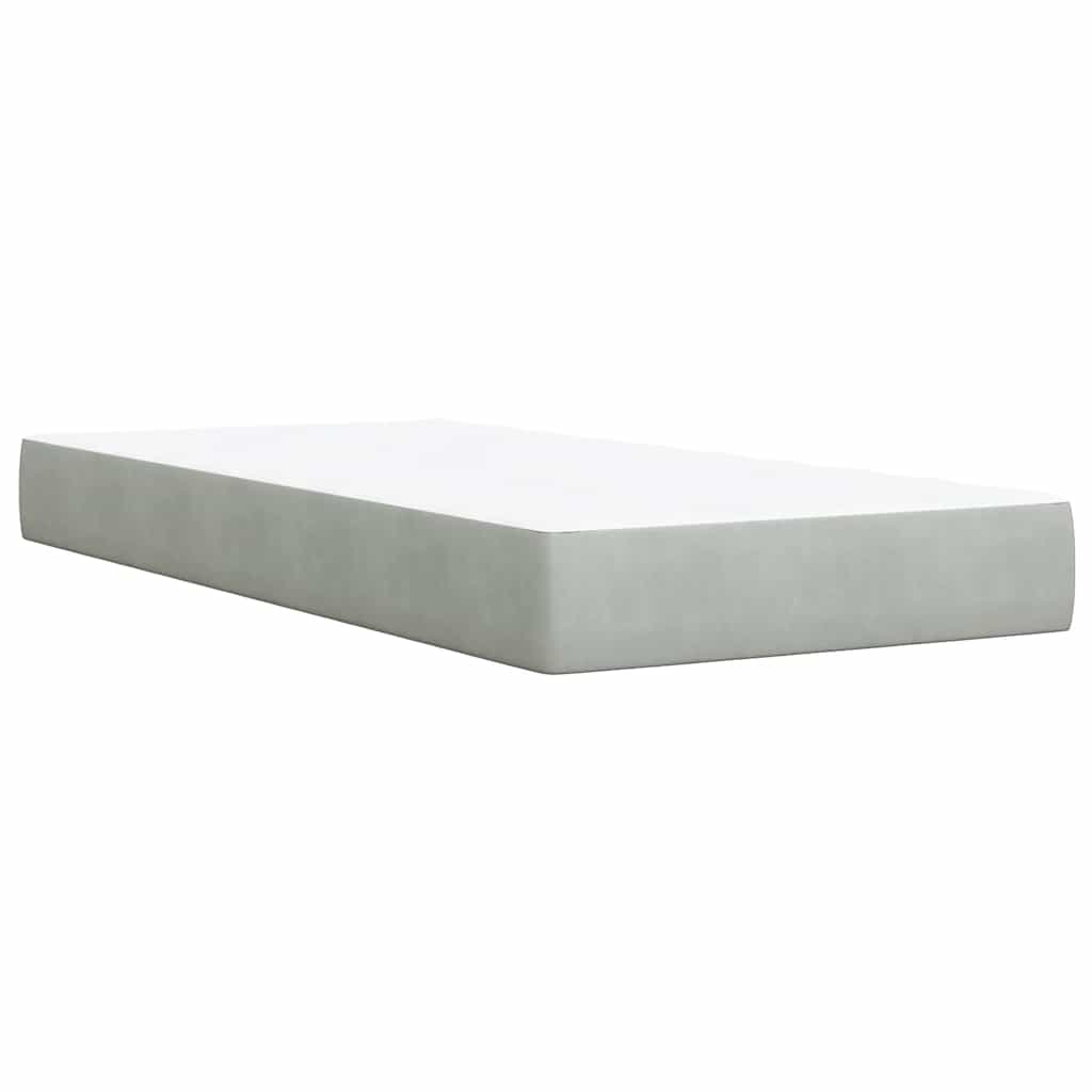 Boxspringbett Mit Matratze Samt Hellgrau