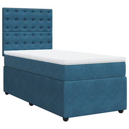 Boxspringbett Mit Matratze Samt Blau