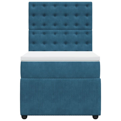 Boxspringbett Mit Matratze Samt Blau
