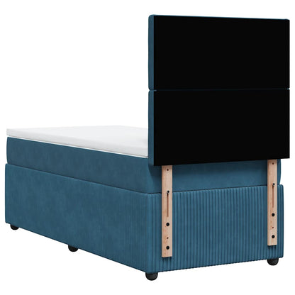 Boxspringbett Mit Matratze Samt Blau