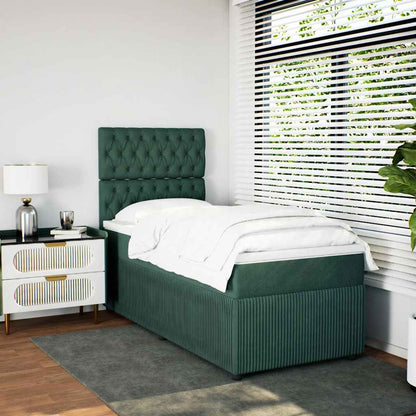 Boxspringbett Mit Matratze Samt Dunkelgrün