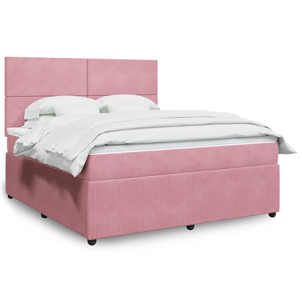 Boxspringbett Mit Matratze Samt Rosa