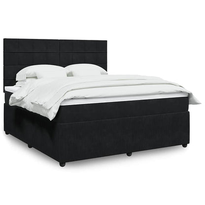 Boxspringbett Mit Matratze Samt Schwarz