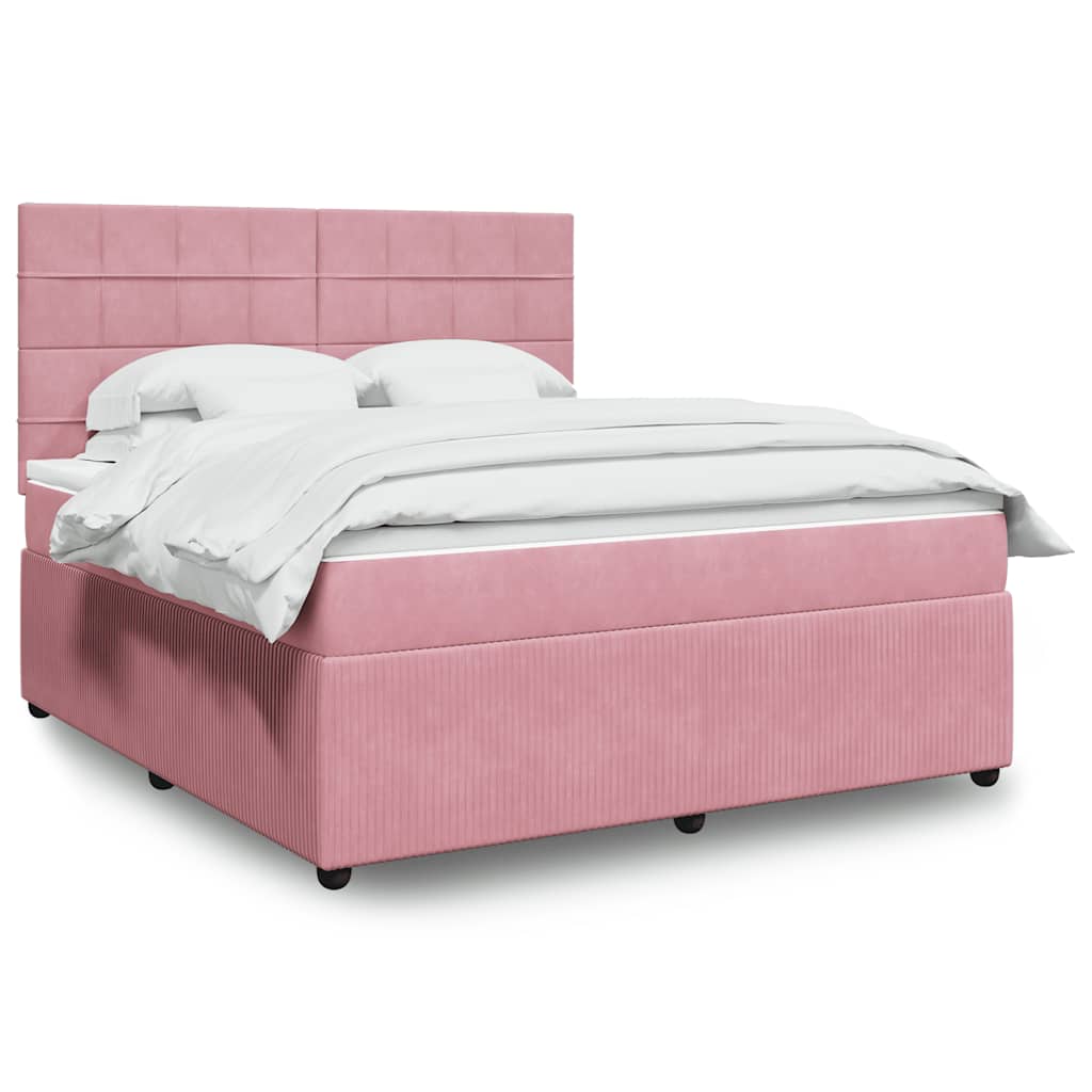 Boxspringbett Mit Matratze Samt Rosa