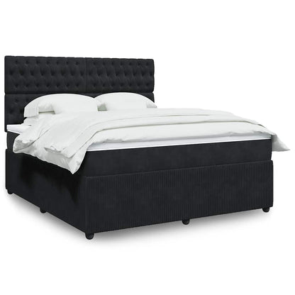 Boxspringbett Mit Matratze Samt Schwarz