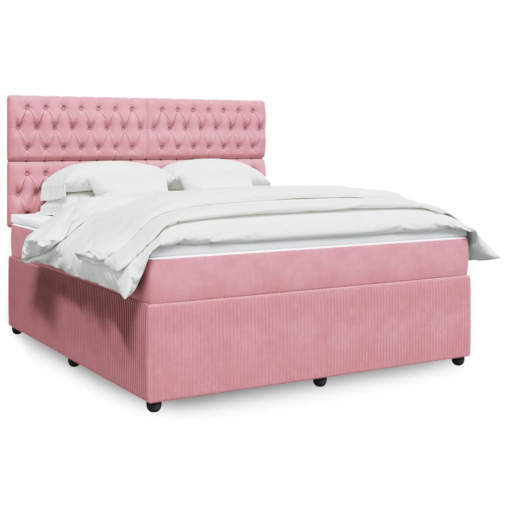 Boxspringbett Mit Matratze Samt Rosa