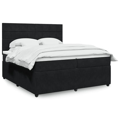 Boxspringbett Mit Matratze Samt Schwarz