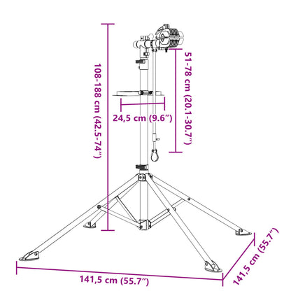 Fahrrad-Montageständer Klappbar Verstellbar 108-188 Cm Stahl