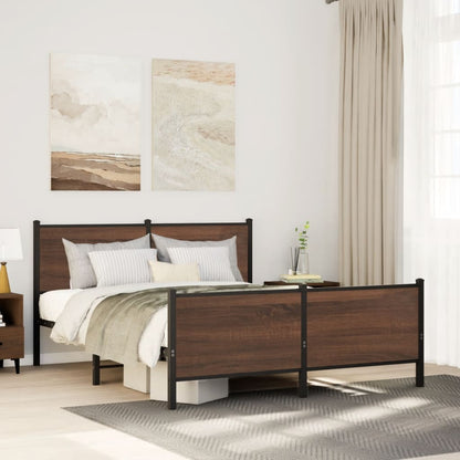 Metallbett Ohne Matratze Braun Eichen-Optik Braune Eiche
