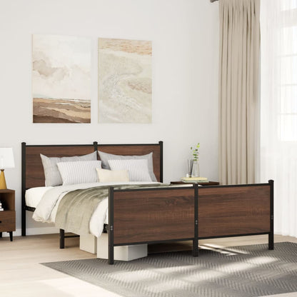 Metallbett Ohne Matratze Braun Eichen-Optik Braune Eiche