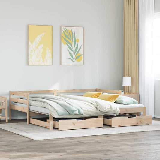 Tagesbett Mit Schubladen 90X200 Cm Massivholz Kiefer