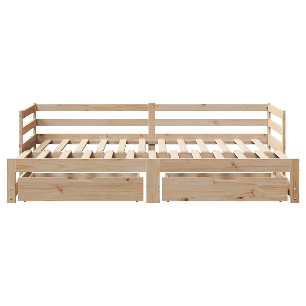 Tagesbett Ausziehbar Mit Schubladen Ohne Matratze 90X190 Cm