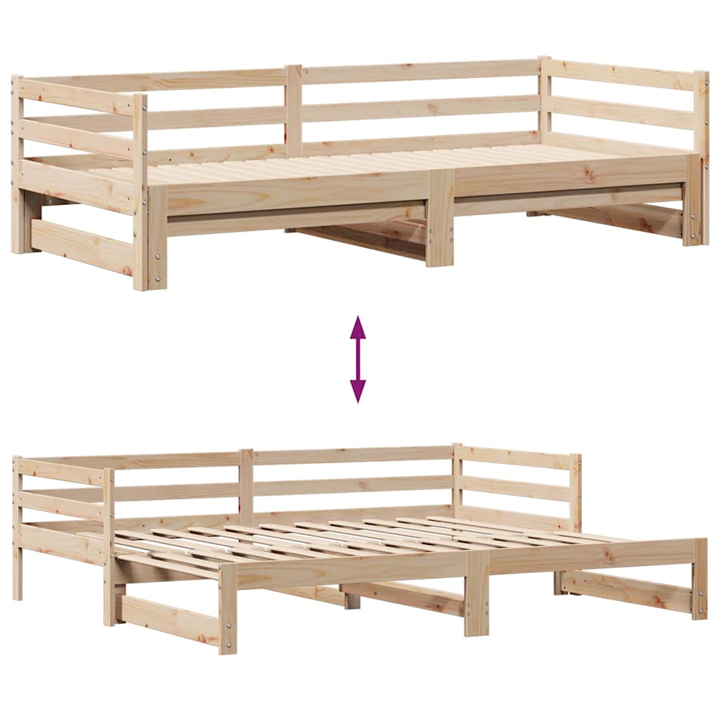 Tagesbett Ausziehbar Mit Schubladen Ohne Matratze 90X190 Cm