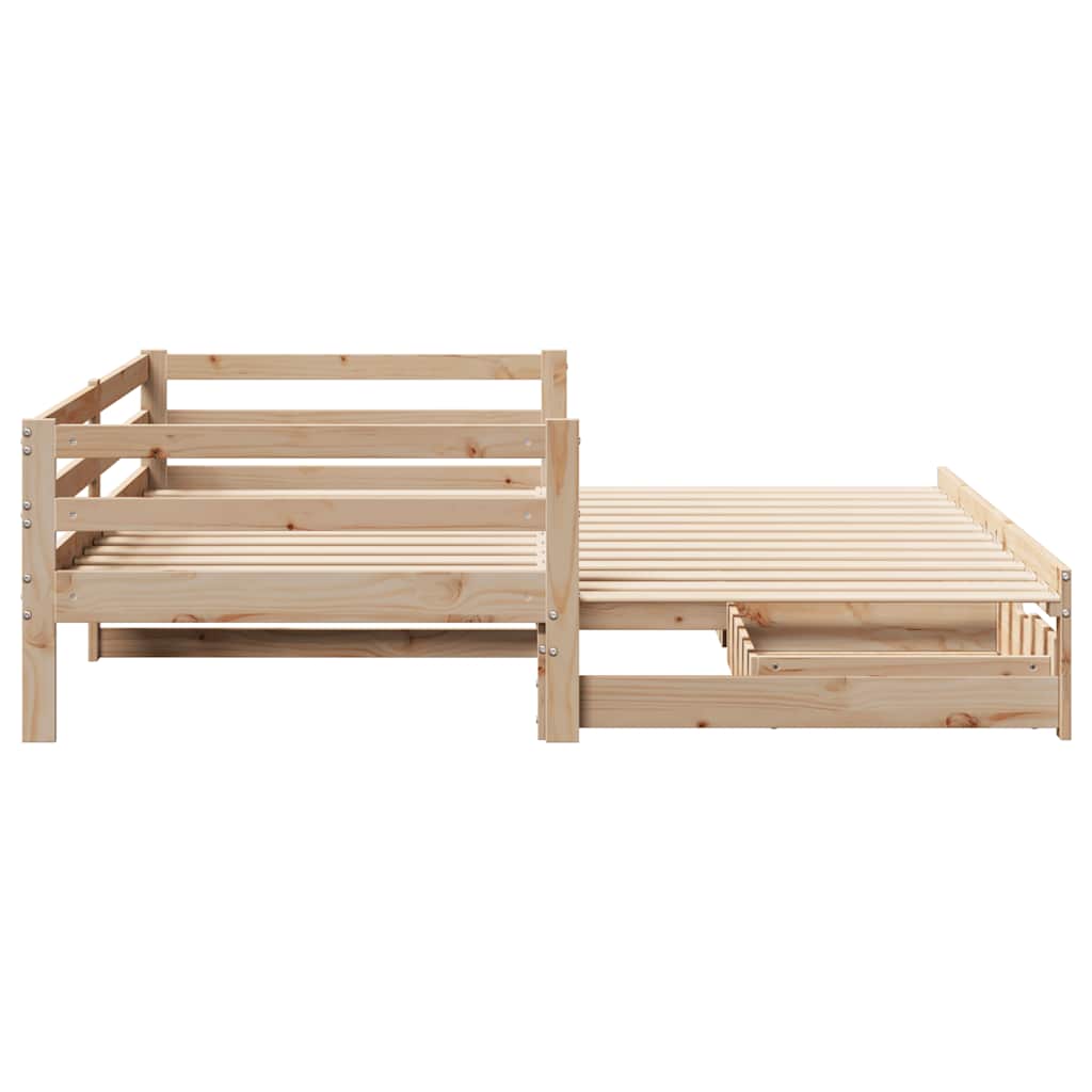 Tagesbett Ausziehbar Mit Schubladen Ohne Matratze 90X190 Cm