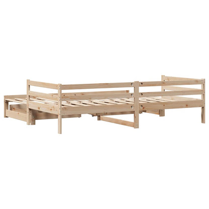 Tagesbett Ausziehbar Mit Schubladen Ohne Matratze 90X190 Cm