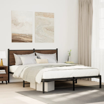 Metallbett Ohne Matratze Braun Eichen-Optik Braune Eiche