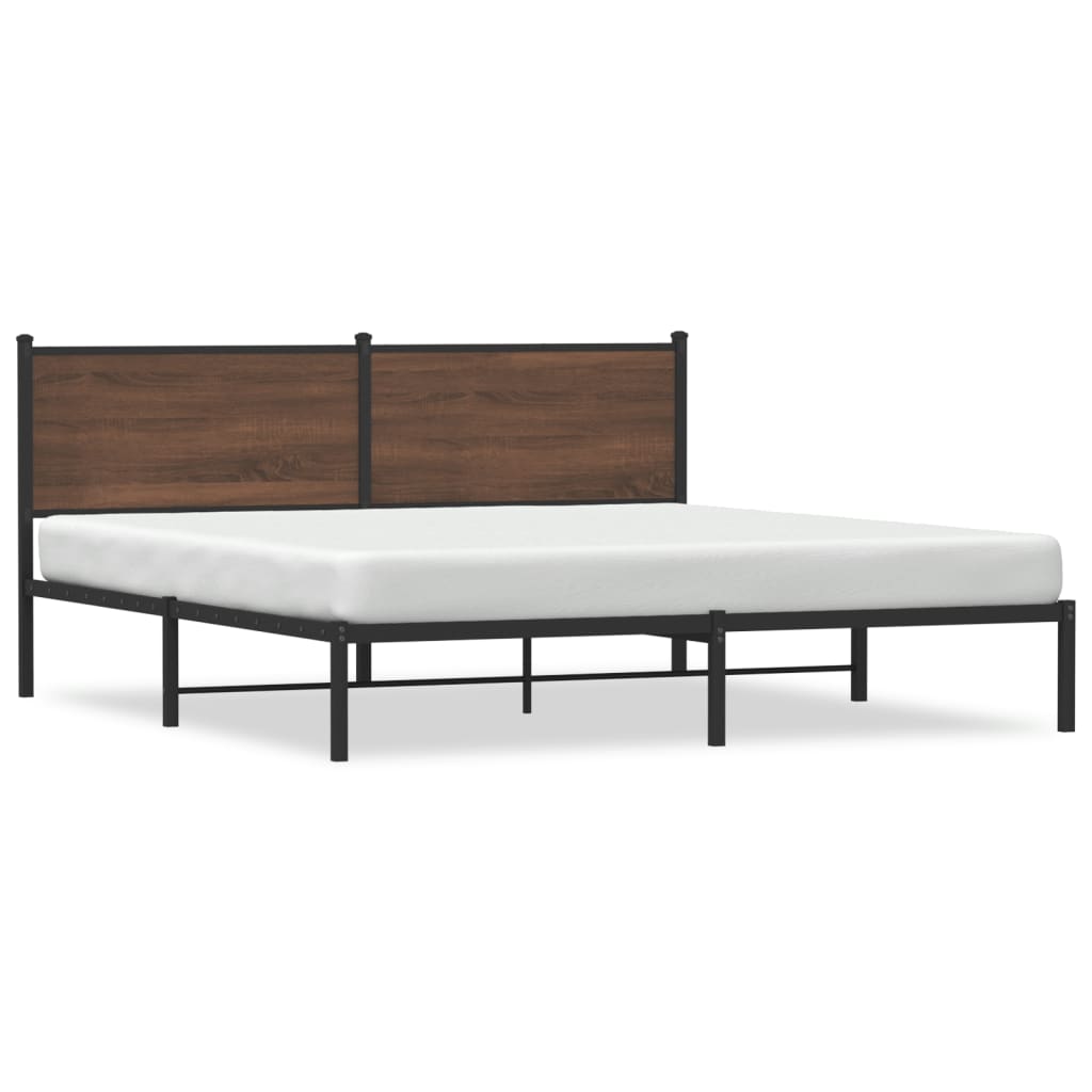Metallbett Ohne Matratze Braun Eichen-Optik Braune Eiche