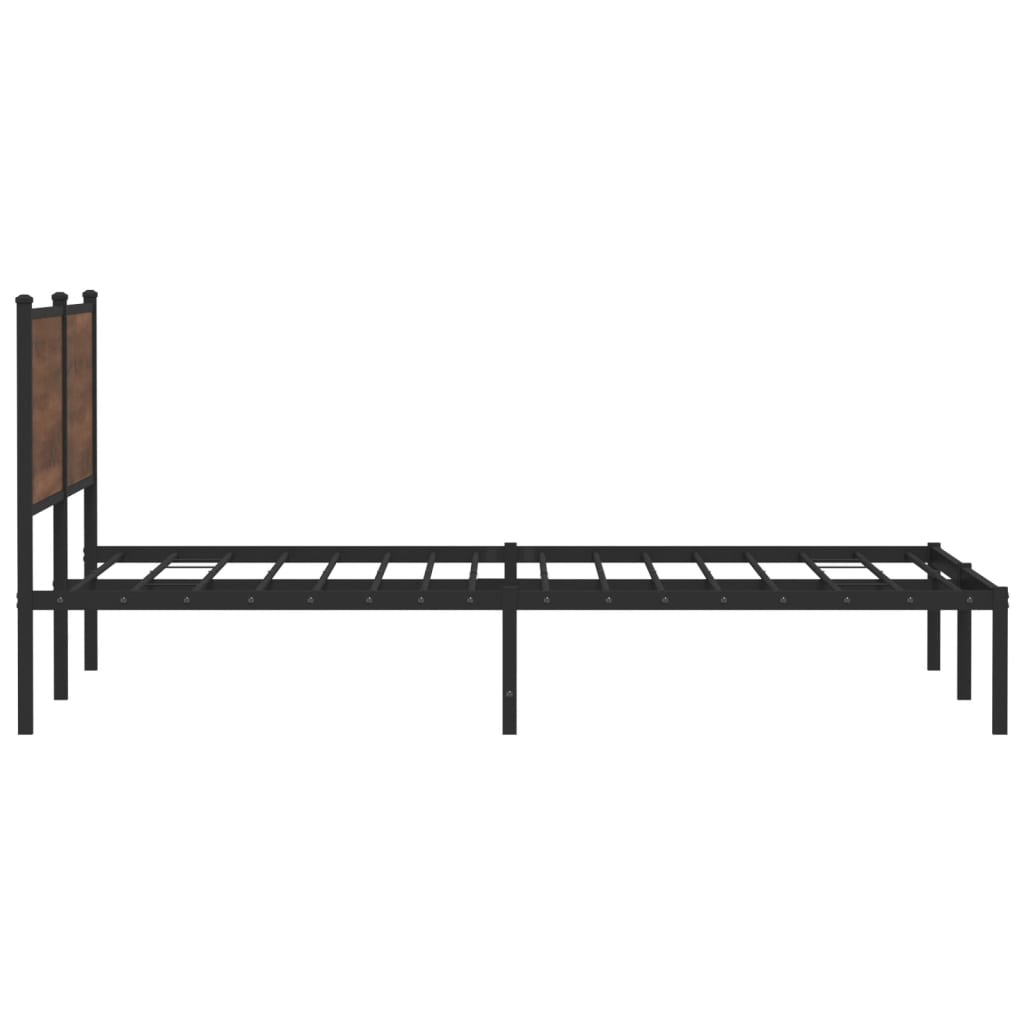 Metallbett Ohne Matratze Braun Eichen-Optik Braune Eiche