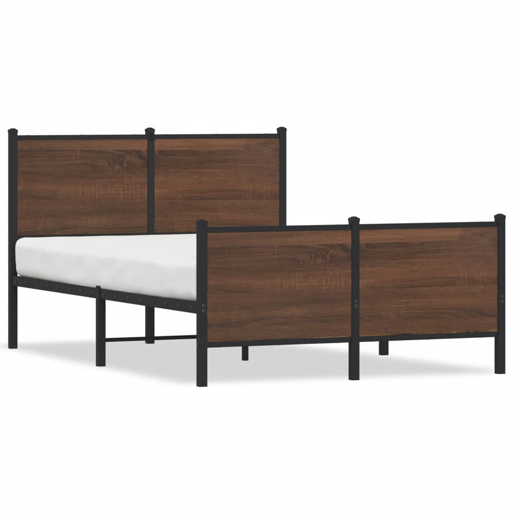 Metallbett Ohne Matratze Braun Eichen-Optik Braune Eiche