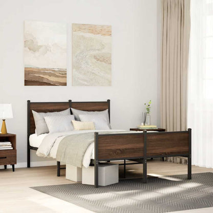 Metallbett Ohne Matratze Braun Eichen-Optik Braune Eiche