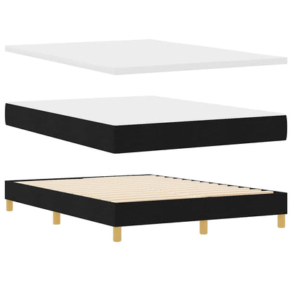 Boxspringbett Mit Matratze Schwarz 140 X 190 Cm Stoff Dunkelgrau