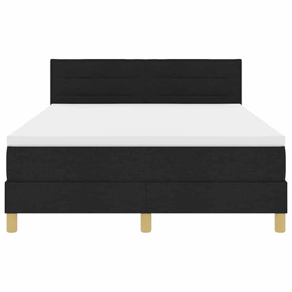 Boxspringbett Mit Matratze Schwarz 140 X 190 Cm Stoff Dunkelgrau
