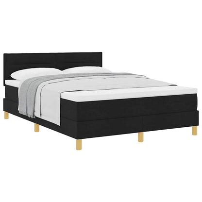 Boxspringbett Mit Matratze Schwarz 140 X 190 Cm Stoff Dunkelgrau
