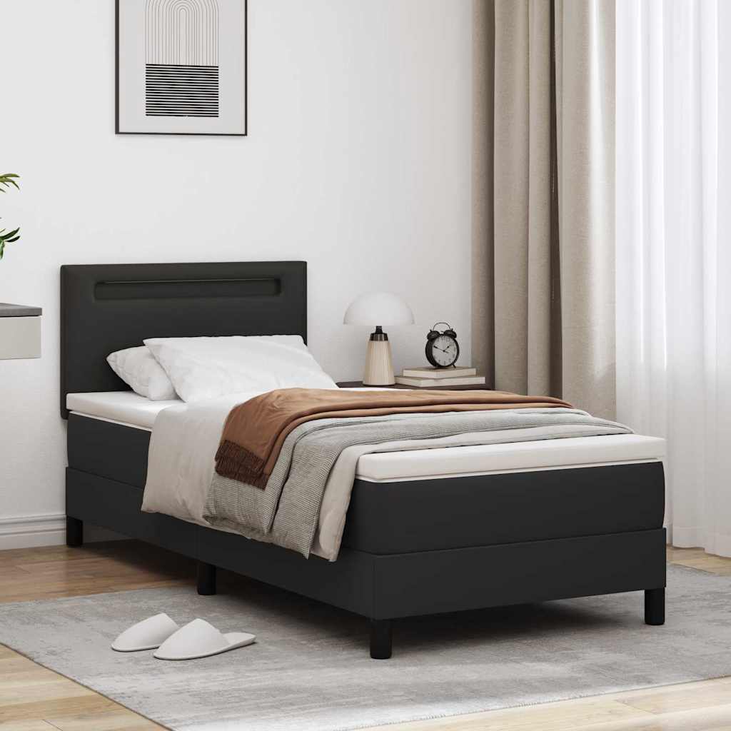 Boxspringbett Mit Matratze Kunstleder Schwarz