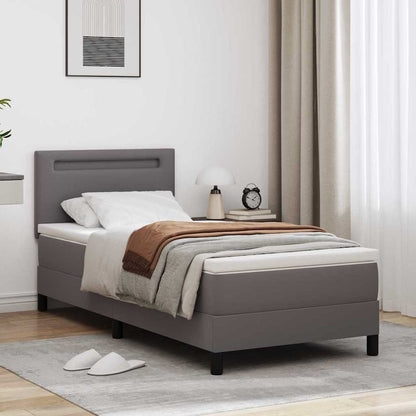Boxspringbett Mit Matratze Kunstleder Grau