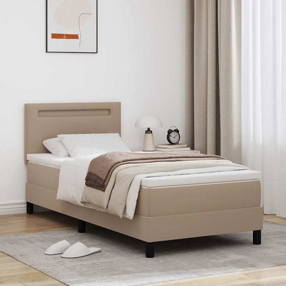 Boxspringbett Mit Matratze -Braun 90X200Cm Kunstleder Cappuccino