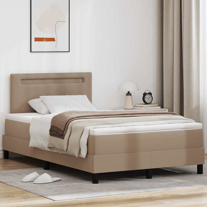 Boxspringbett Mit Matratze -Braun 90X200Cm Kunstleder Cappuccino