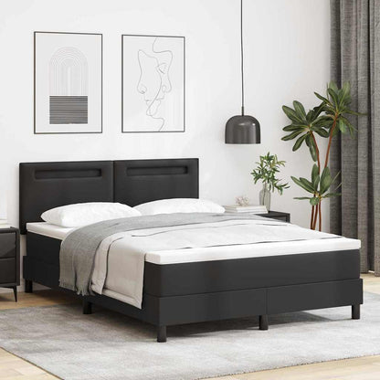 Boxspringbett Mit Matratze Kunstleder Schwarz