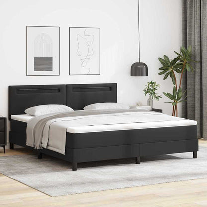 Boxspringbett Mit Matratze Kunstleder Schwarz