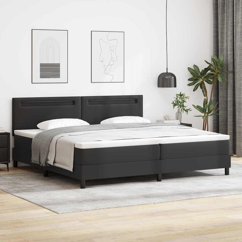 Boxspringbett Mit Matratze Kunstleder Schwarz