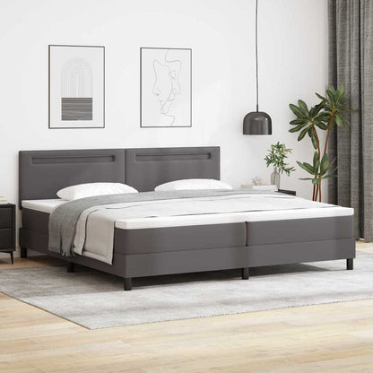 Boxspringbett Mit Matratze Kunstleder Grau