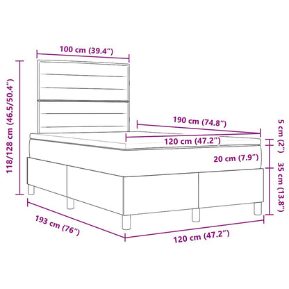 Boxspringbett Mit Matratze Creme 120 X 190 Cm Stoff Taupe
