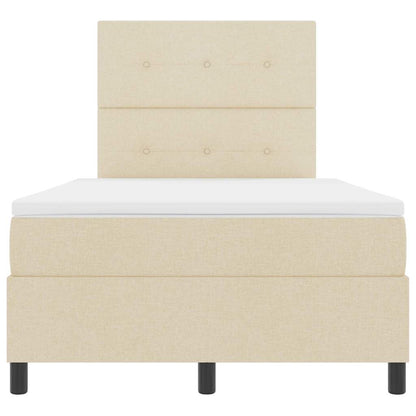 Boxspringbett Mit Matratze Creme 120 X 190 Cm Stoff Taupe