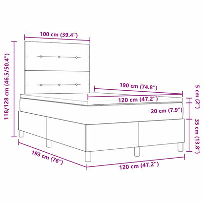 Boxspringbett Mit Matratze Creme 120 X 190 Cm Stoff Taupe