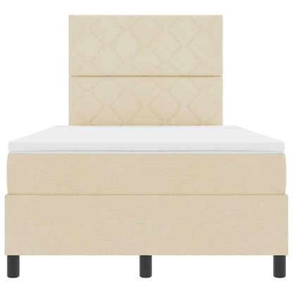 Boxspringbett Mit Matratze Creme 120 X 190 Cm Stoff Taupe