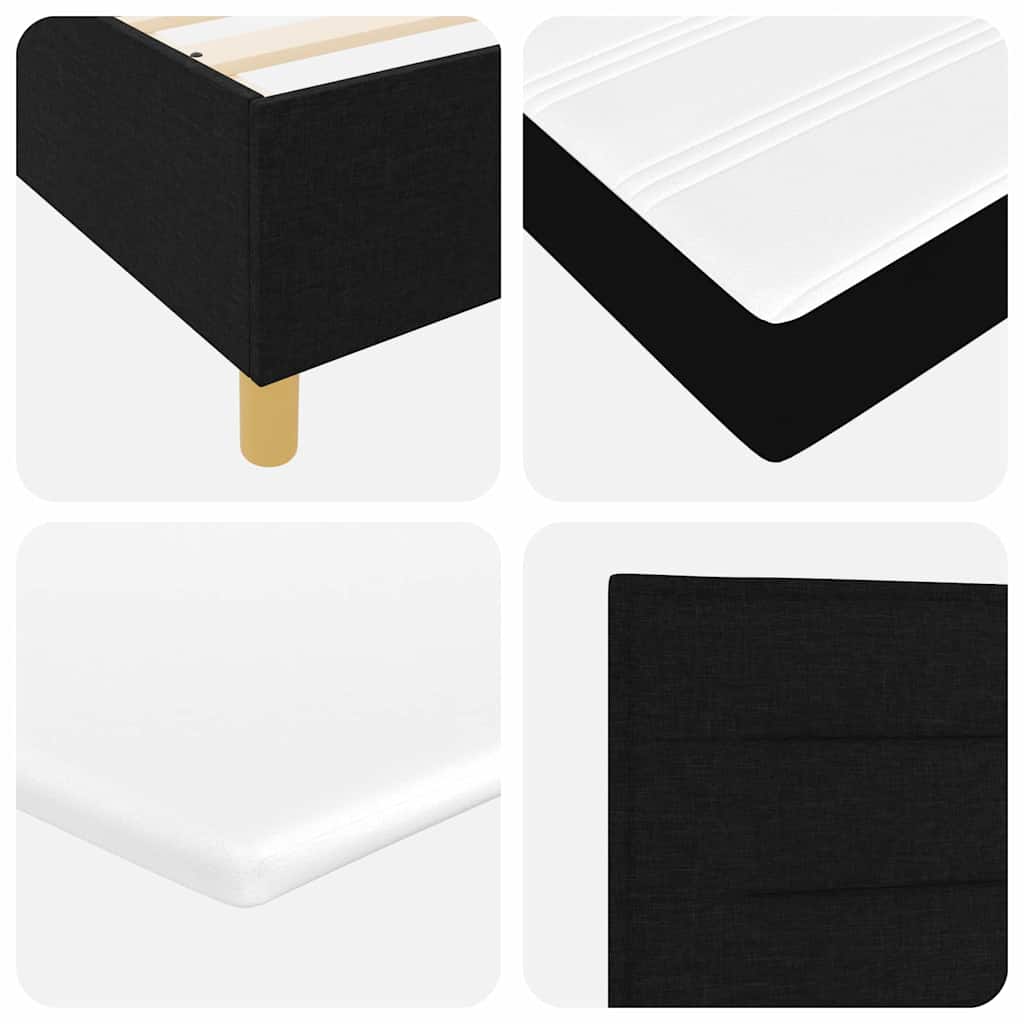 Boxspringbett Mit Kopfteil Schwarz 160 X 200 Cm Stoff Dunkelgrau