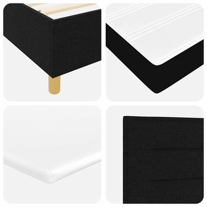 Boxspringbett Mit Kopfteil Schwarz 160 X 200 Cm Stoff Dunkelgrau