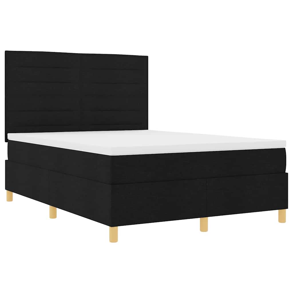 Boxspringbett Mit Kopfteil Schwarz 160 X 200 Cm Stoff Dunkelgrau