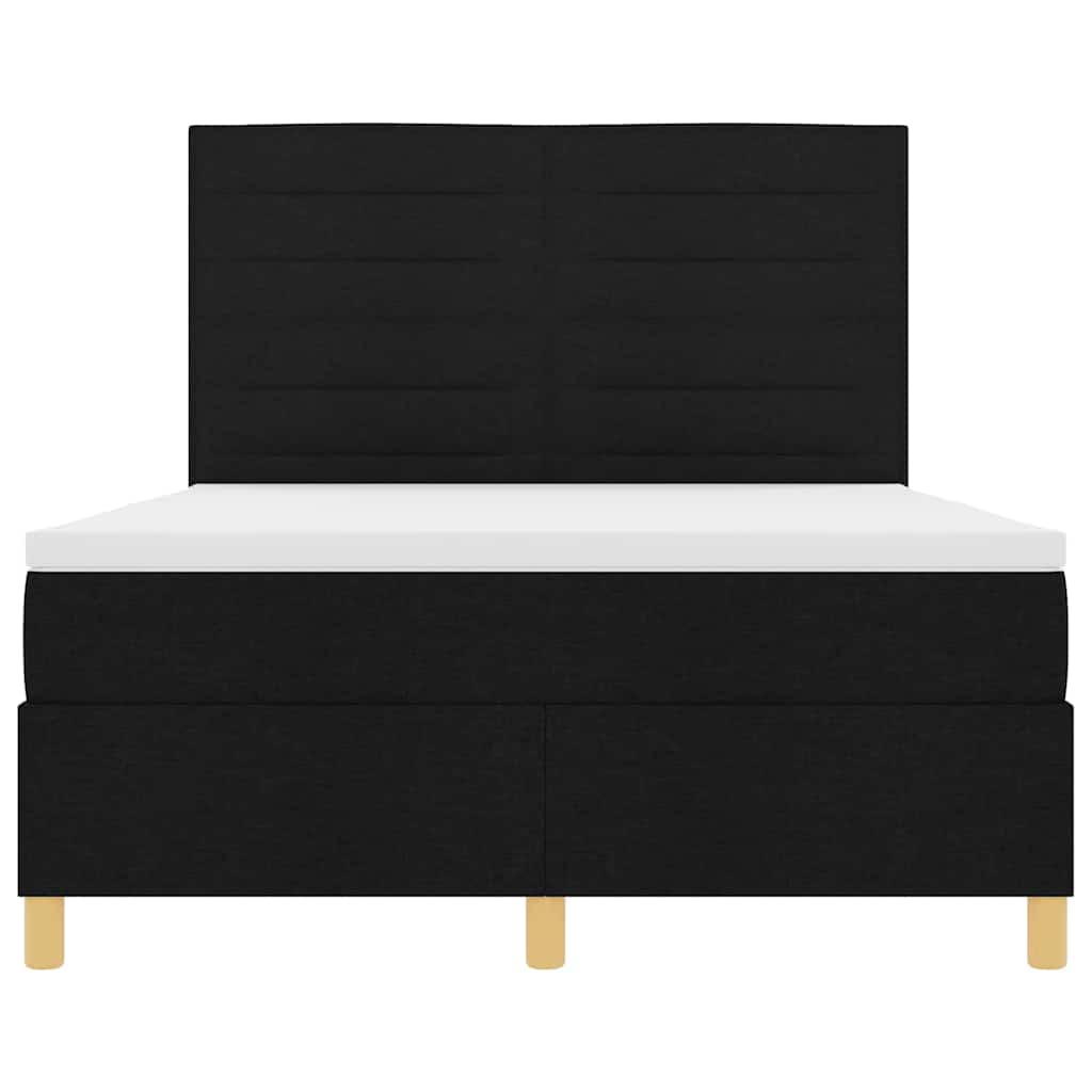 Boxspringbett Mit Kopfteil Schwarz 160 X 200 Cm Stoff Dunkelgrau
