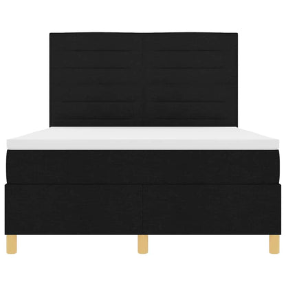 Boxspringbett Mit Kopfteil Schwarz 160 X 200 Cm Stoff Dunkelgrau